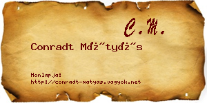 Conradt Mátyás névjegykártya